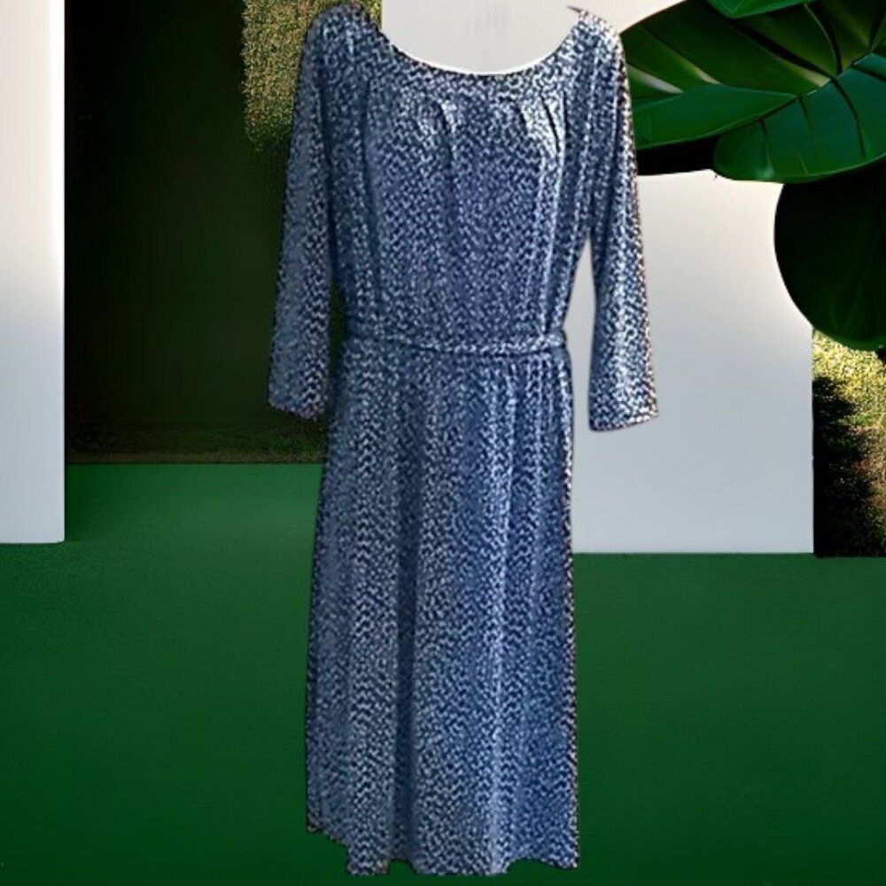 Land's End Classic Elegance Midi Dress Size 0X Timeless Beauty